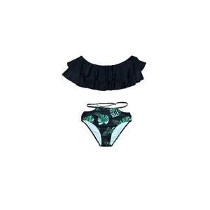 Tempt Me Women's bikini two piece medium high waist ruffle off shoulder